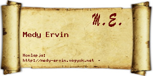 Medy Ervin névjegykártya